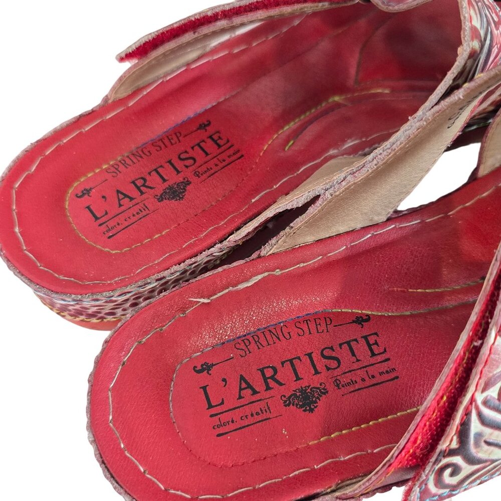 Lartiste By Spring Step Red & Multi Caiman 41 9.5… - image 7